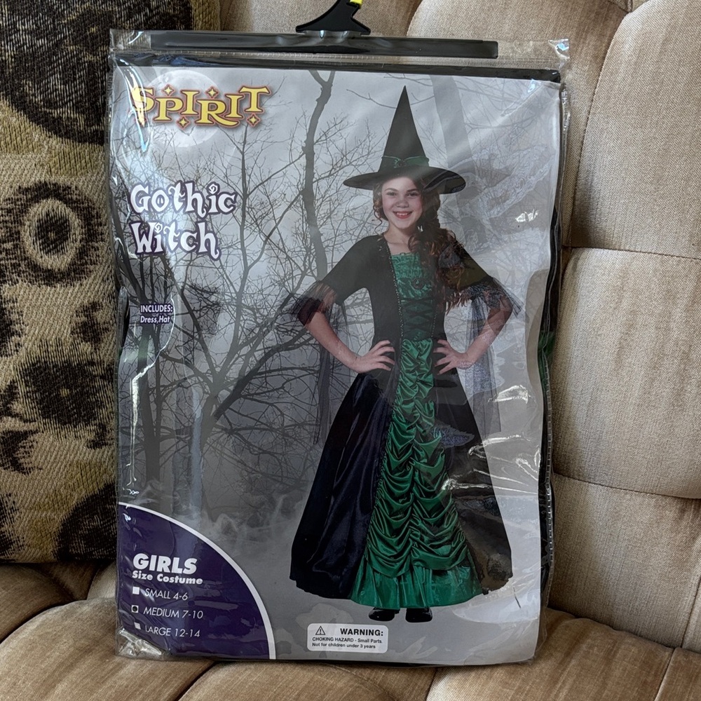 Gothic Witch Costume Size 7-10 kids